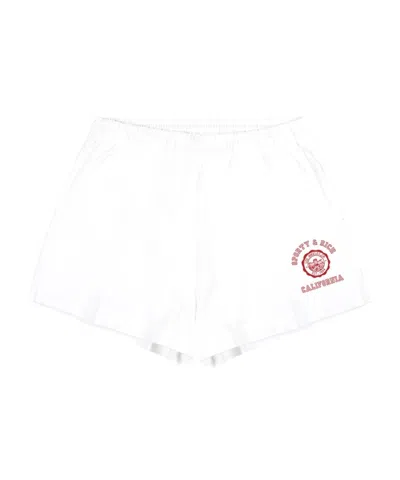 Sporty And Rich California Emblem Soft Disco Shorts In White