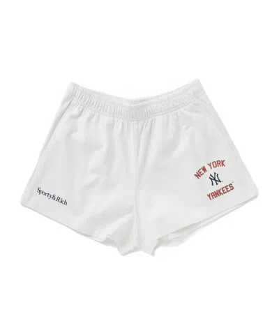 Sporty And Rich Elastic Waist Shorts In White