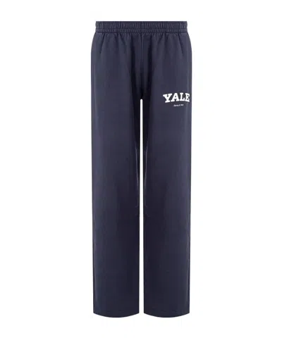 Sporty And Rich Elastic Waist Sports Pants In Blue