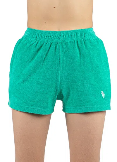 Sporty And Rich Elastic Waist Sports Shorts In Green