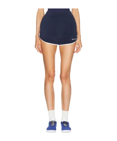 Sporty And Rich Elastic Waist Sports Shorts In Navy