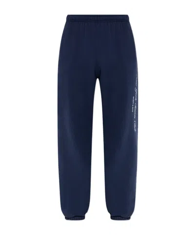 Sporty And Rich Elastic Waist Track Pants In Blue