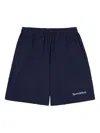 Sporty And Rich Elastic-waistband Logo Shorts In Blue