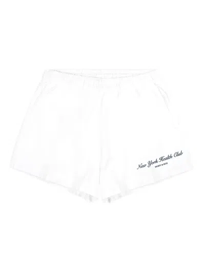Sporty And Rich Elastic-waistband Logo Shorts In White