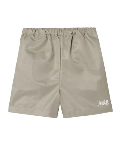 Sporty And Rich Elastic Waistband Shorts In Brown