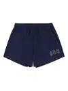 Sporty And Rich Elasticated Embroidered Shorts In Blue