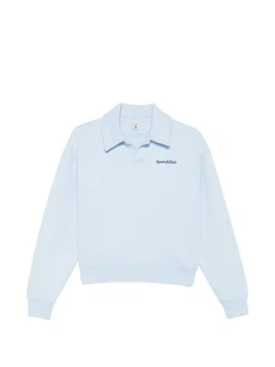 Sporty And Rich Elfi Logo-print Sweater In Blue
