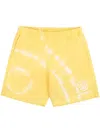 Sporty And Rich Emblem Cotton Track Shorts In Yellow
