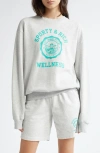Shop Sporty And Rich Sporty & Rich Emblem Crewneck Cotton Blend Sweatshirt In Heather Gray