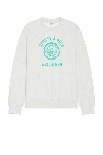 Sporty And Rich Emblem Crewneck In Heathery Grey