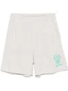 Sporty And Rich Emblem-print Track Shorts In Grey