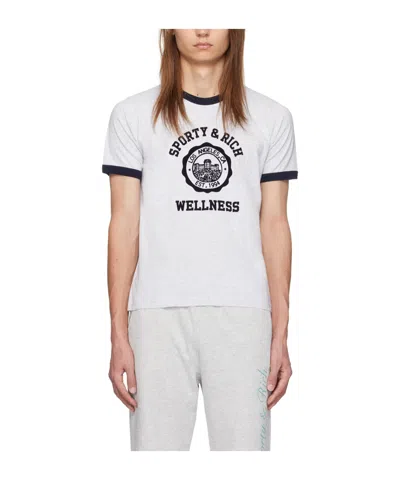 Sporty And Rich Emblem Ringer T-shirt In White
