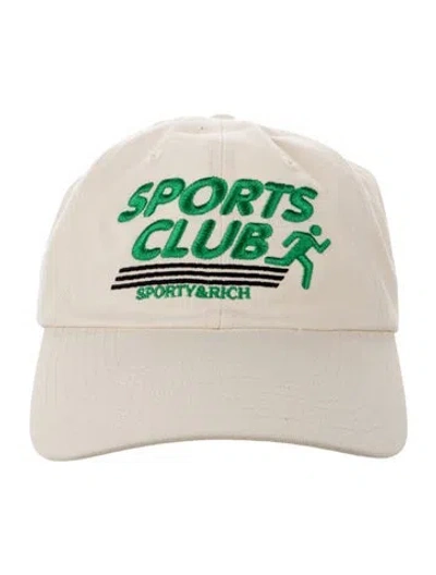 Pre-owned Sporty And Rich Embroidered Baseball Cap In Neutrals