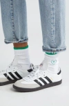 SPORTY AND RICH EMBROIDERED COTTON BLEND QUARTER SOCKS