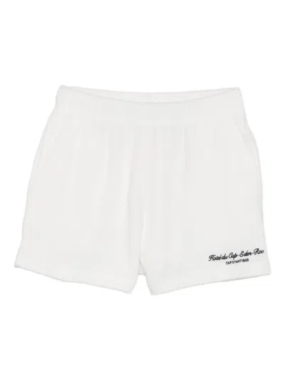 Sporty And Rich Embroidered Cotton Shorts In White