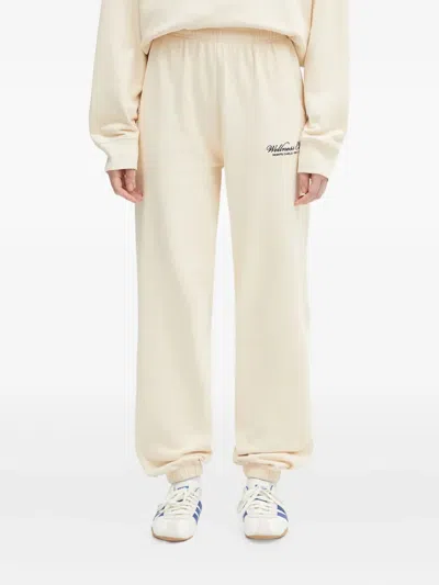 Sporty And Rich Embroidered Cuffed Trousers In Neutral