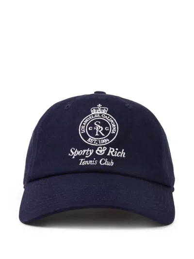 Sporty And Rich Embroidered Hat In Blue