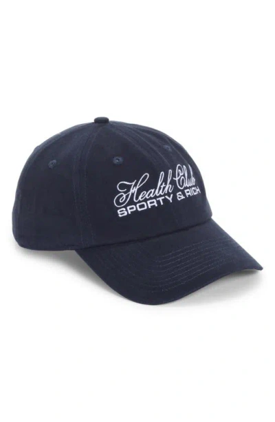 Sporty And Rich Embroidered Logo Baseball Cap In Navy