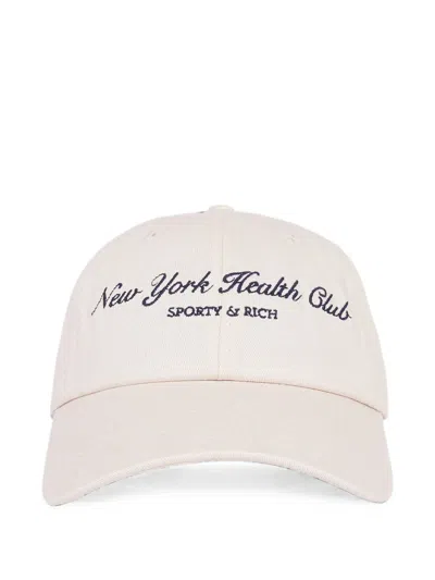 Sporty And Rich Embroidered Logo Baseball Cap In Neutral