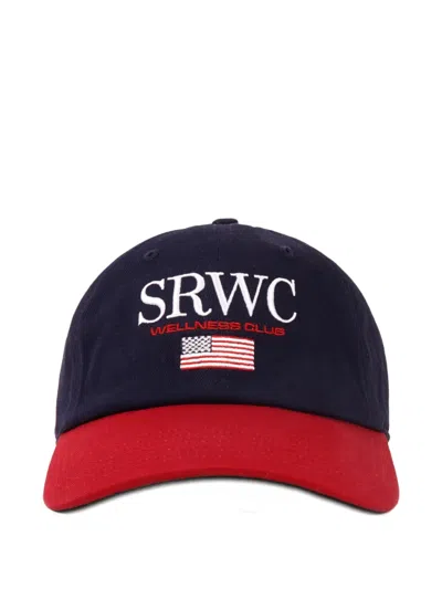 Sporty And Rich Embroidered Logo Cap In Blue