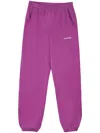 Sporty And Rich Embroidered-logo Cotton Track Pants In Purple