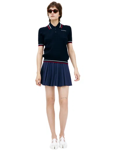 Sporty And Rich Embroidered Logo Polo Shirt In Navy Blue