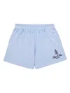 Sporty And Rich Embroidered-logo Shorts In Blue