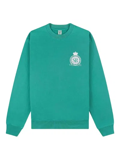 Sporty And Rich Embroidered-logo Sweater In Brown