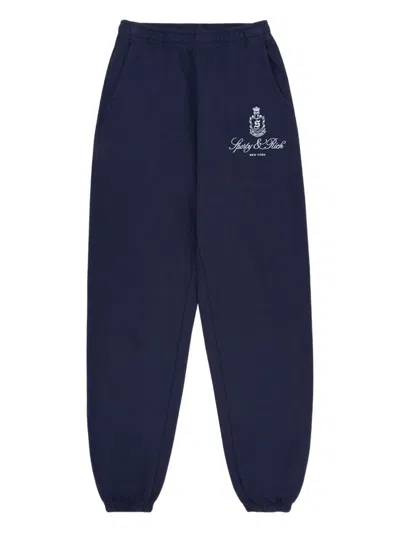 Sporty And Rich Embroidered Logo Sweatpants In Blue