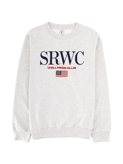 Sporty And Rich Embroidered-logo Sweatshirt In White