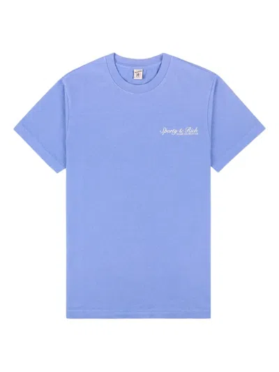 Sporty And Rich Embroidered Logo T-shirt In Blue