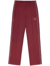 Sporty And Rich Crown Logo-embroidered Woven Track Jogging Bottoms In Merlot