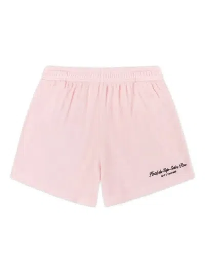 Sporty And Rich Embroidered-pocket Shorts In Pink