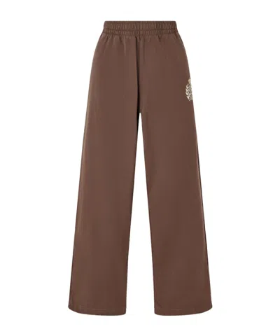 Sporty And Rich Embroidered Sweatpants In Brown