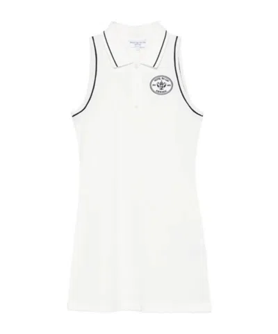 Sporty And Rich Embroidered-logo Polo Mini Dress In White
