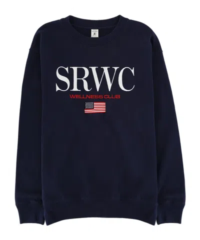 Sporty And Rich Embroidered-logo Sweatshirt In Blue