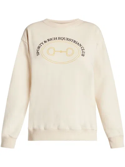 Sporty And Rich Equestrian Sweatshirt In Neutral