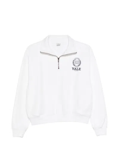 Sporty And Rich Essie Zip Graphic-print Sweatshirt In White