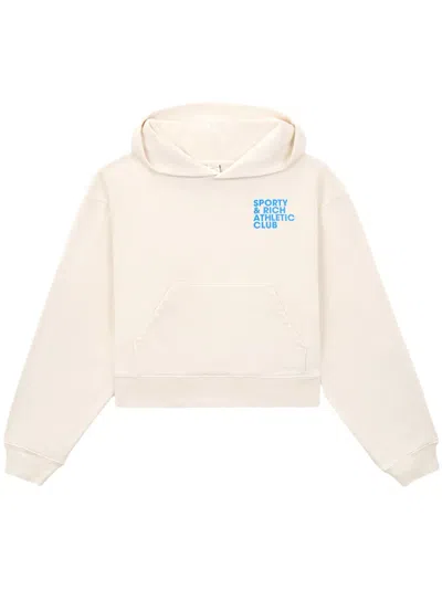 Sporty And Rich Exercise Often Cropped Hoodie In Neutrals