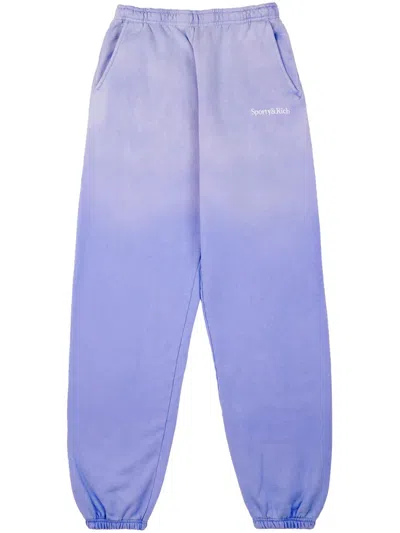 Sporty And Rich Faded Straight-leg Track Pants In Blue