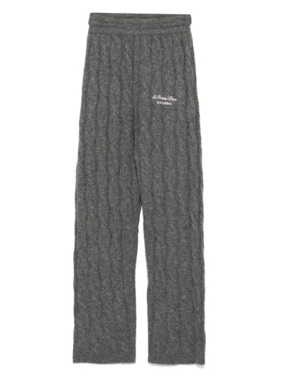 Sporty And Rich Faubourg Cable-knit Trousers In Gray