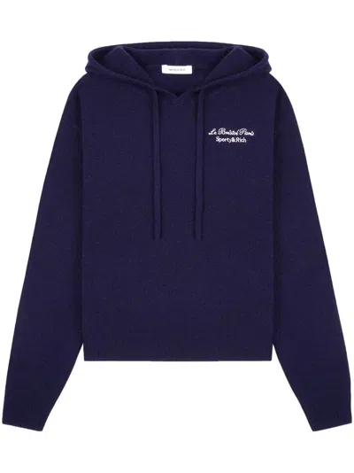 Sporty And Rich Faubourg Cashmere Hoodie In 蓝色