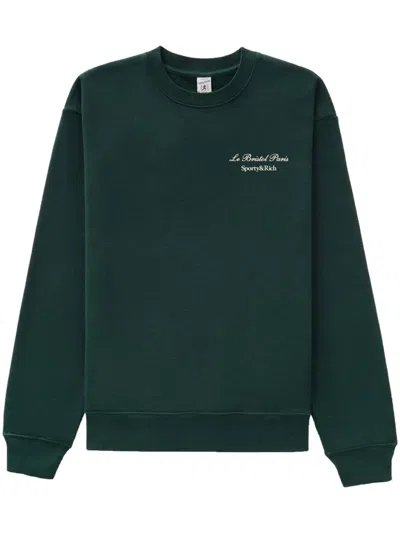 Sporty And Rich Faubourg Cotton Sweatshirt In 绿色