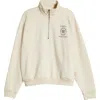 Sporty And Rich Sporty & Rich X Le Bristol Paris Faubourg Quarter Zip Pullover In Cream