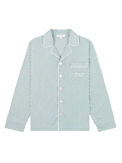Sporty And Rich Faubourg Striped Pajama Shirt In Grey