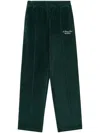 Sporty And Rich Brandie Embroidered Cotton-velour Track Pants In 绿色