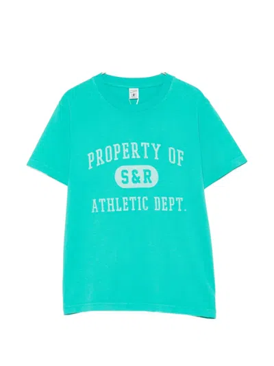 Sporty And Rich Fergus T-shirt Mit Logo-print In Blue