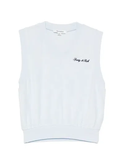 Sporty And Rich Filippa Logo-embroidered V-neck Vest In White