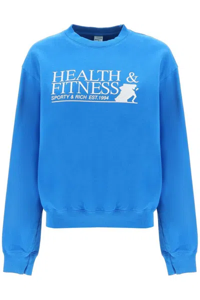 Sporty And Rich Fitness Motion Crew-neck Sweatshirt In Blu
