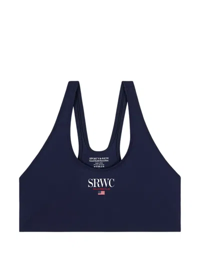 Sporty And Rich Flag Bra Top In Blue